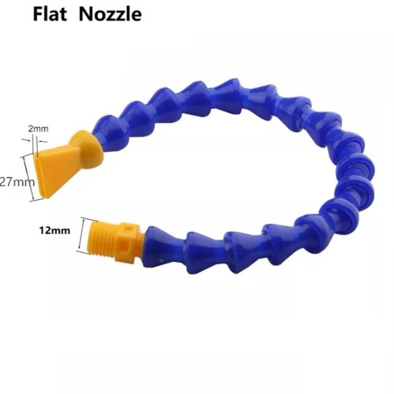 Adjustable CNC Cooling Water Spray Pipe With Flat And Round Nozzle, Flexible Coolant Hose For Lathe Milling Machine Hydraulic System, 1/2 Inch Thread, Navy Blue And Orange(Flat Nozzle)