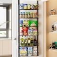 thumbnail image 1 of Adjustable Cabinet Door Organizer, 6-Tier Hanging Spice Rack Organizer, Metal Over the Door Pantry Organizer, Pantry Organizers and Storage Shelves for Kitchen Bathroom Laundry Room, Black, 1 of 9