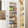 thumbnail image 1 of Adjustable Cabinet Door Organizer, 8-Tier Hanging Spice Rack Organizer, Metal Over the Door Pantry Organizer, Pantry Organizers and Storage Shelves for Kitchen Bathroom Laundry Room, White, 1 of 18