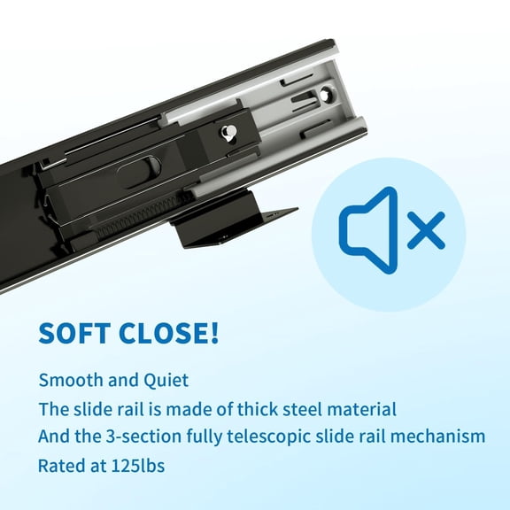 Adjustable Under Cabinet  Organizer with Soft Close Rail - Heavy Duty Black Steel Under Sink Pull-Out Organizer, Fits 7-13 Gallon, Up to 125 lbs Capacity ( Not Included)