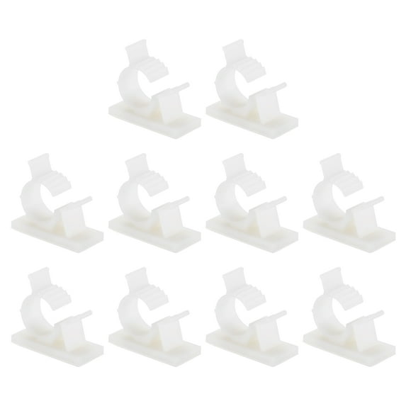 Adjustable Cable Clips, 10 Pack 13-16mm Self-Adhesive Cable Clamp Wire Clamps, White