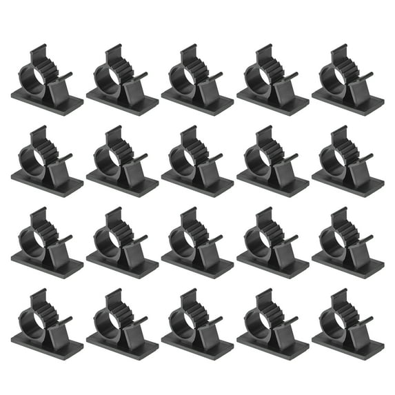 Adjustable Cable Clips, 20 Pack 10-13mm Self-Adhesive Cable Clamp Wire Clamps, Black