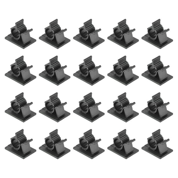 Adjustable Cable Clips, 20 Pack 8-10mm Self-Adhesive Cable Clamp Wire Clamps, Black