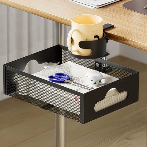 Adjustable Cable Management Box With No Drill Design Cup Holder Included