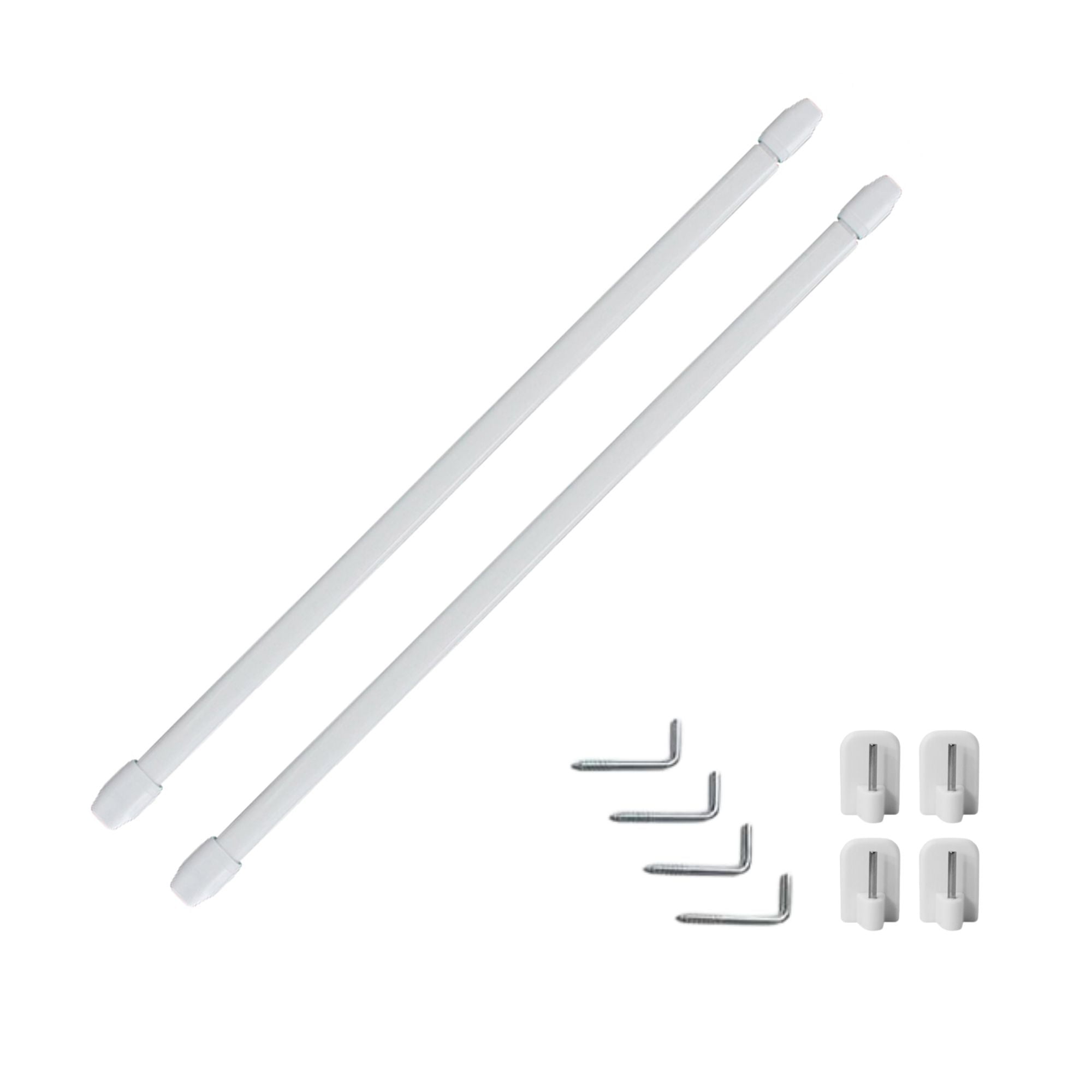 Evideco Adjustable Telescopic Curtain Rods, 20-31 Inch, White, Without ...