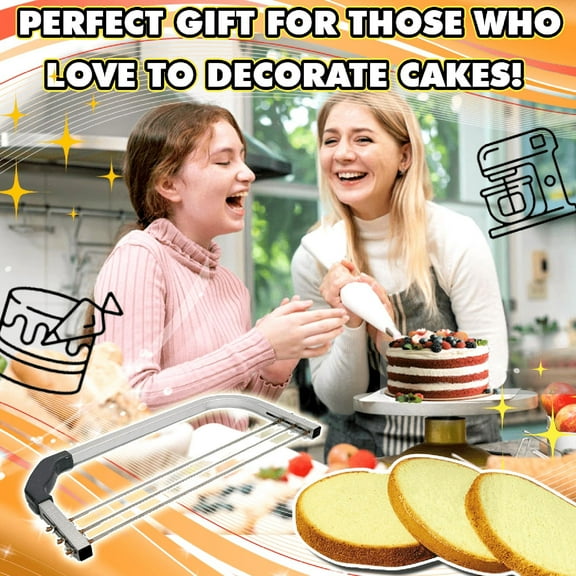 Adjustable Cake Leveler with 3 Blades | Stainless Steel & Aluminum Alloy Cake Cutter & Slicer for Baking & Decorating | 1-Pack
