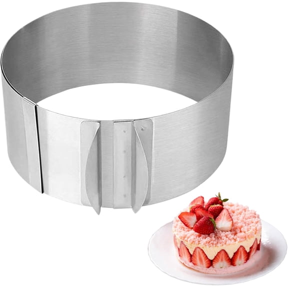 Adjustable Cake Ring Cake Mold:Stainless Steel Round Baking Ring Mold,Adjustable Mousse Cake Mold with Scaling 6 to12 Inch,Kitchen Cake Decorating Supplies for DIY Pastry (Height 10cm/3.9in)