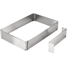 Adjustable Cake Ring Mold 6 to 12 Inch:Stainless Cake Rings for Baking,Telescopic Round Mousse Ring for Cakes, Bread, Cookies, Chocolate Baking (Square)