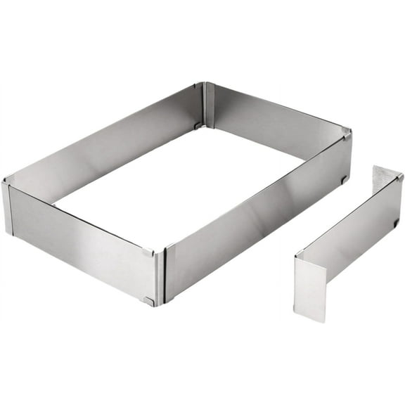Adjustable Cake Ring Mold 6 to 12 Inch:Stainless Cake Rings for Baking,Telescopic Round Mousse Ring for Cakes, Bread, Cookies, Chocolate Baking (Square)