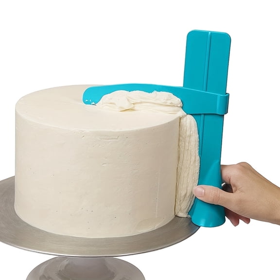 Cake Scraper with Measurement Guide, Adjustable Cake Smoother for Smooth Buttercream, Even Frosting & Baking Decoration
