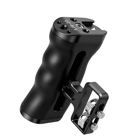 Adjustable Camera Rig Side Handle for DSLR Mirrorless Cages, Aluminum Alloy Grip, 1/4 Thread Mounting Holes, Filming Control