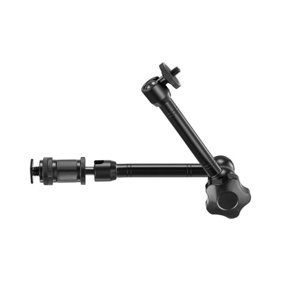Adjustable Camera Support Arm, Metal Articulating Mount with Two-Ball Heads and Threaded Ends for Monitor Placement