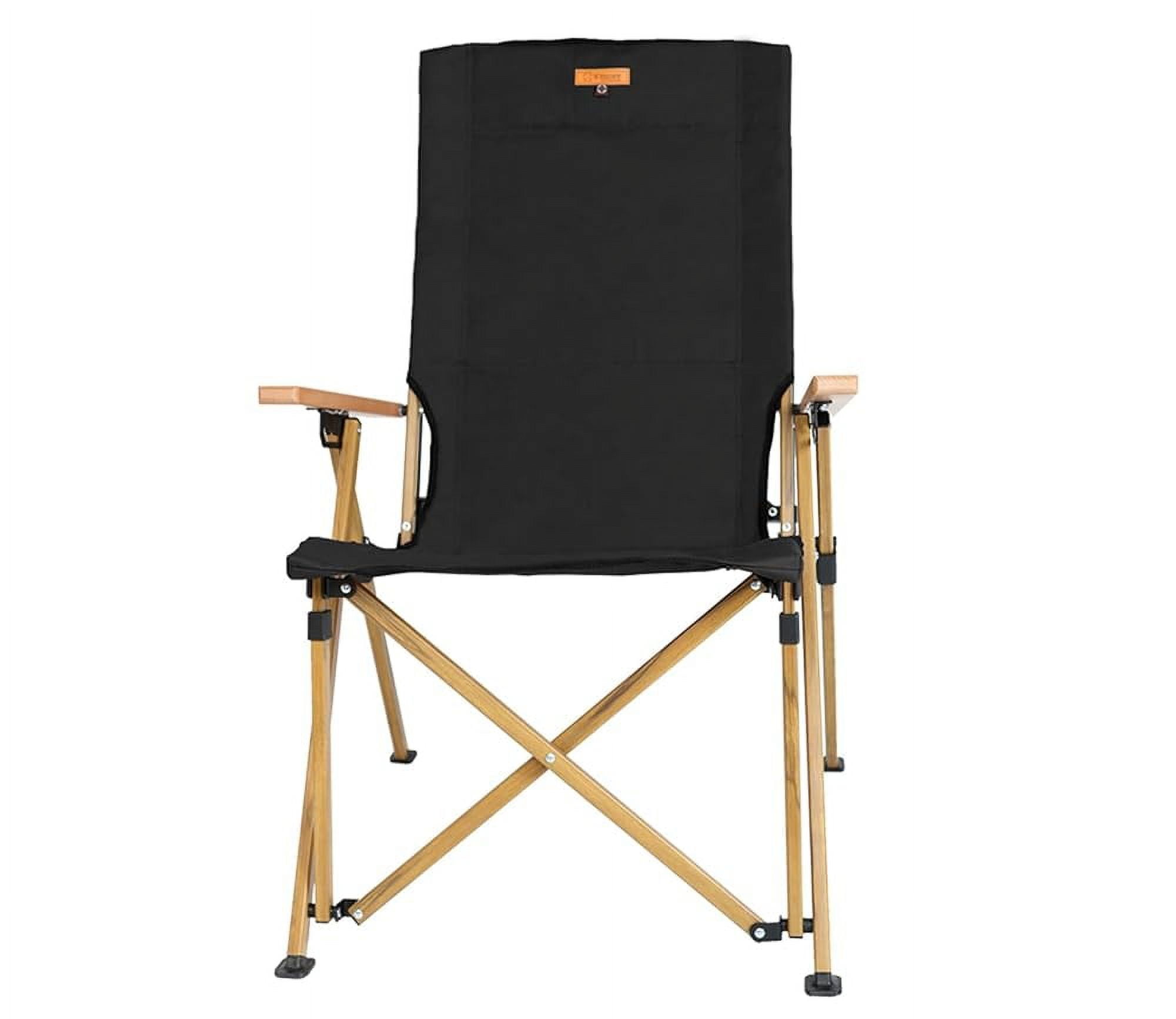 Adjustable Camping Chair With Armrests, High Back Reclining Outdoor