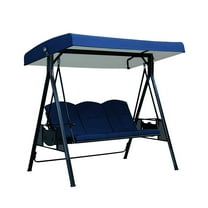 Adjustable Canopy Garden Swing 3 Seat Patio Swing Bed Convertible Outdoor Porch Swing