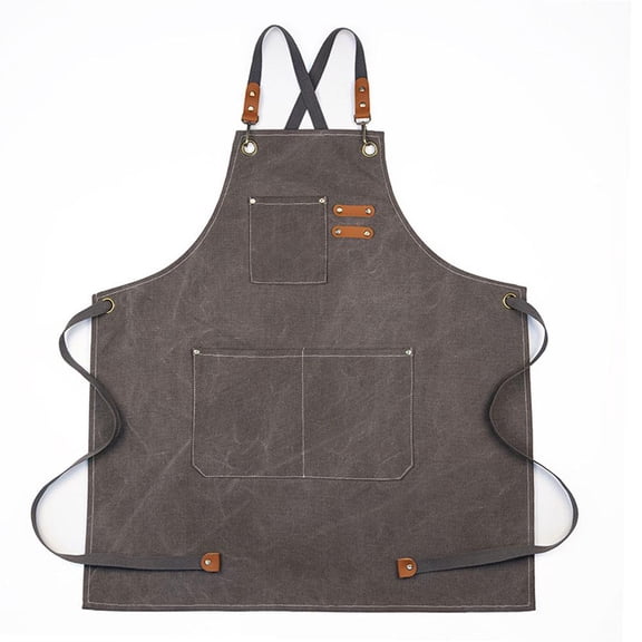 Adjustable Canvas Cotton Apron with Pocket for Kitchen Salon and Restaurant 25 35 x 27 69 Inch