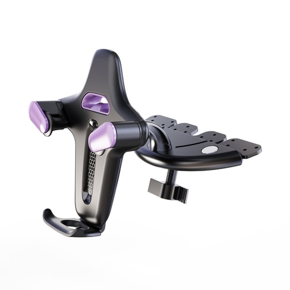 Adjustable Car Compact Disc Mount Phone Stand For Navigation ABS Plastic Construction Fit Most Vehicle With One Hand Ope