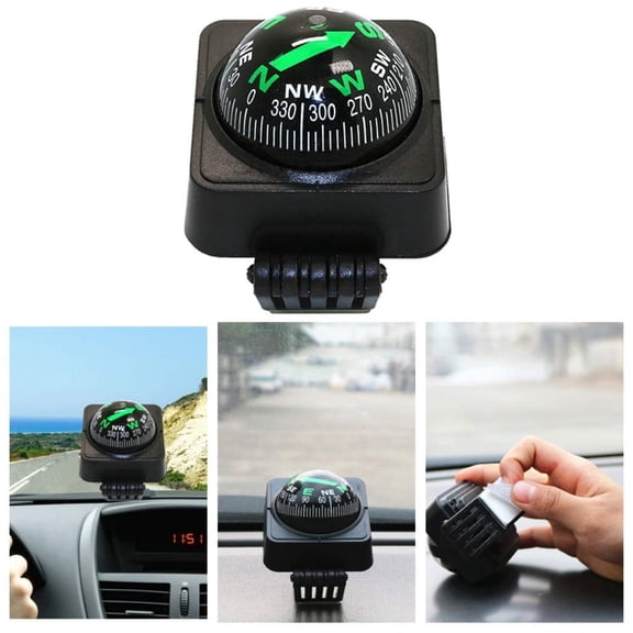 Adjustable Car Compass Ball, Dashboard Mount Navigation Compass for Vehicle Truck Boat, Portable Direction Guide Compass for Outdoor Driving Hiking Cycling