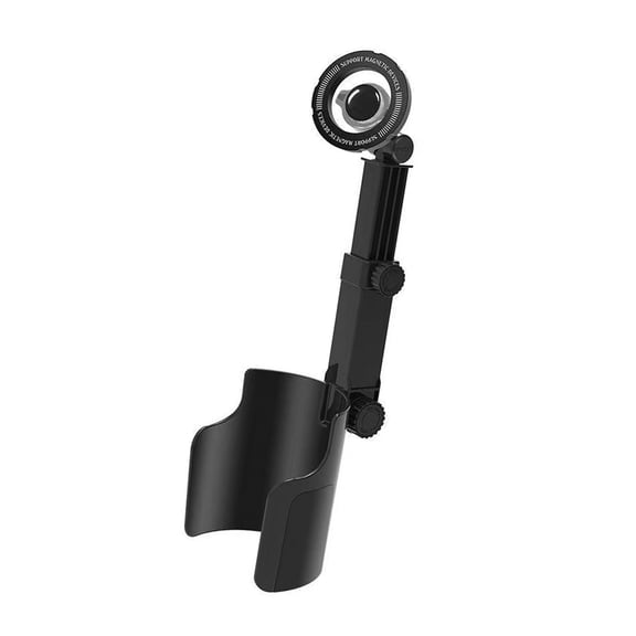 Vehicle Phone Holder Cup Insert Mount, Head, Extendable Arm, 360 Black ABS Screen Positioning Stand, Raised Display Support Accessory