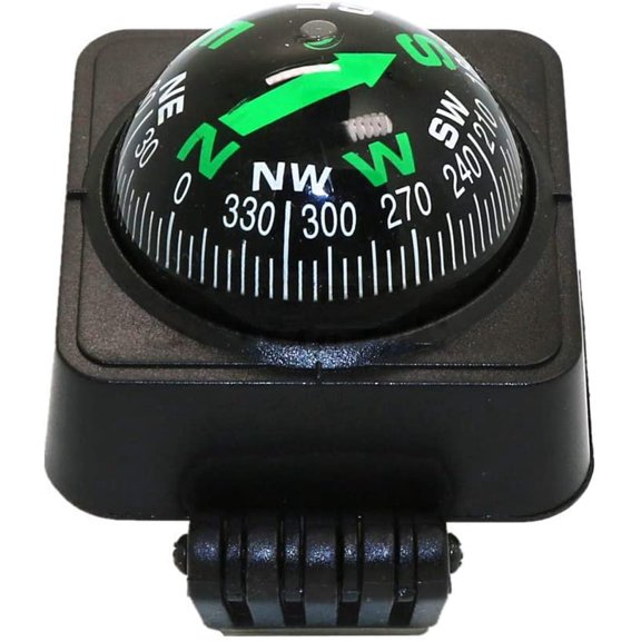 Adjustable Car Navigation Dashboard Compass, Multi-Functional Outdoor Hiking Cycling Direction Guide, Ball Shaped Portable Compass, Black