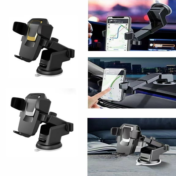Adjustable Car Phone Holder with 360° Rotation – Dashboard & Windshield Mount, Strong Grip Suction, Universal Compatibility for iPhone, Samsung, Android Devices