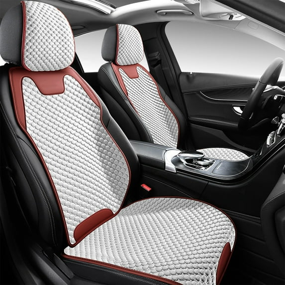 Adjustable Car Seat Cushion Set with Backrest and Headrest, Ultra-Thin Breathable Cooling Gel Pad, 3-Level Adjustment, All-Season Comfort for Drivers, Ventilated Mesh Design