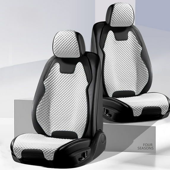 Adjustable Car Seat Cushion with Backrest and Headrest, Ventilated Cool Pad for All Seasons, Universal Fit and Comfortable Support