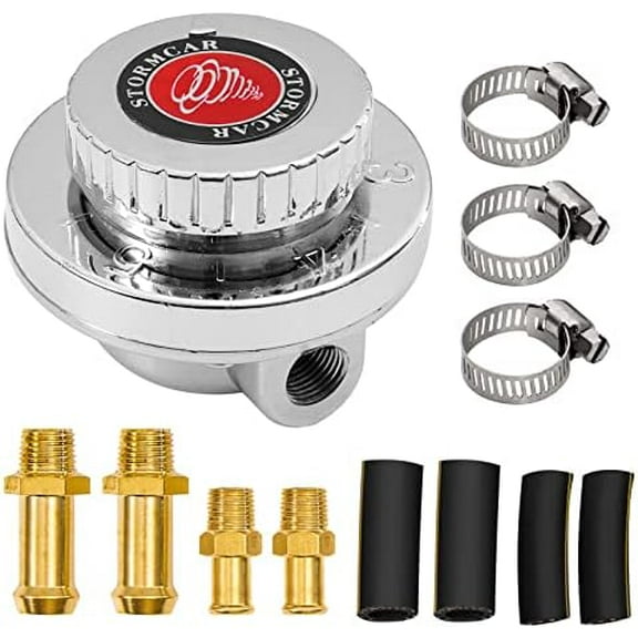 Adjustable Carb Fuel Pressure Regulator Kit Universal Manual 1-5 Psi Fuel Pump Pressure Regulator FPR for Carburetor Engine with 8mm 10mm adapters$$Vehicle Parts & Accessories
