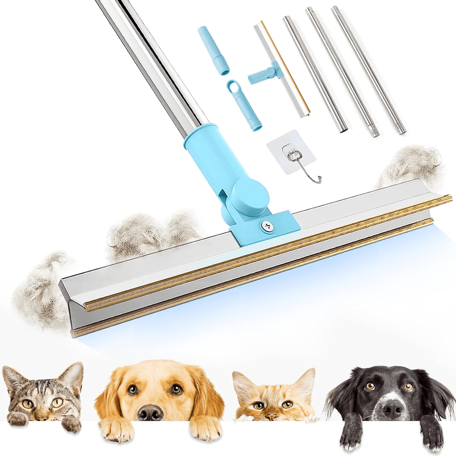 Carpet Rake Dog Hair Mat Remover Pet Hair Remover, Adjustable