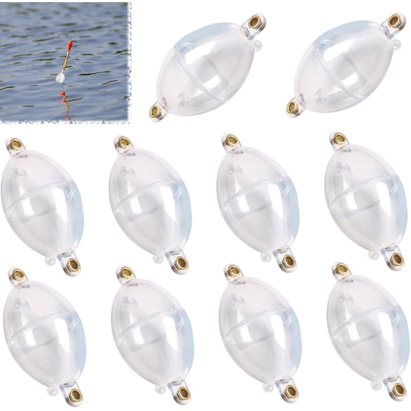 Adjustable Casting Bubble Water-Fillable Plastic Bubble Float, Clear Fishing Bobber with Buoyancy Control(RL 10 PCS)
