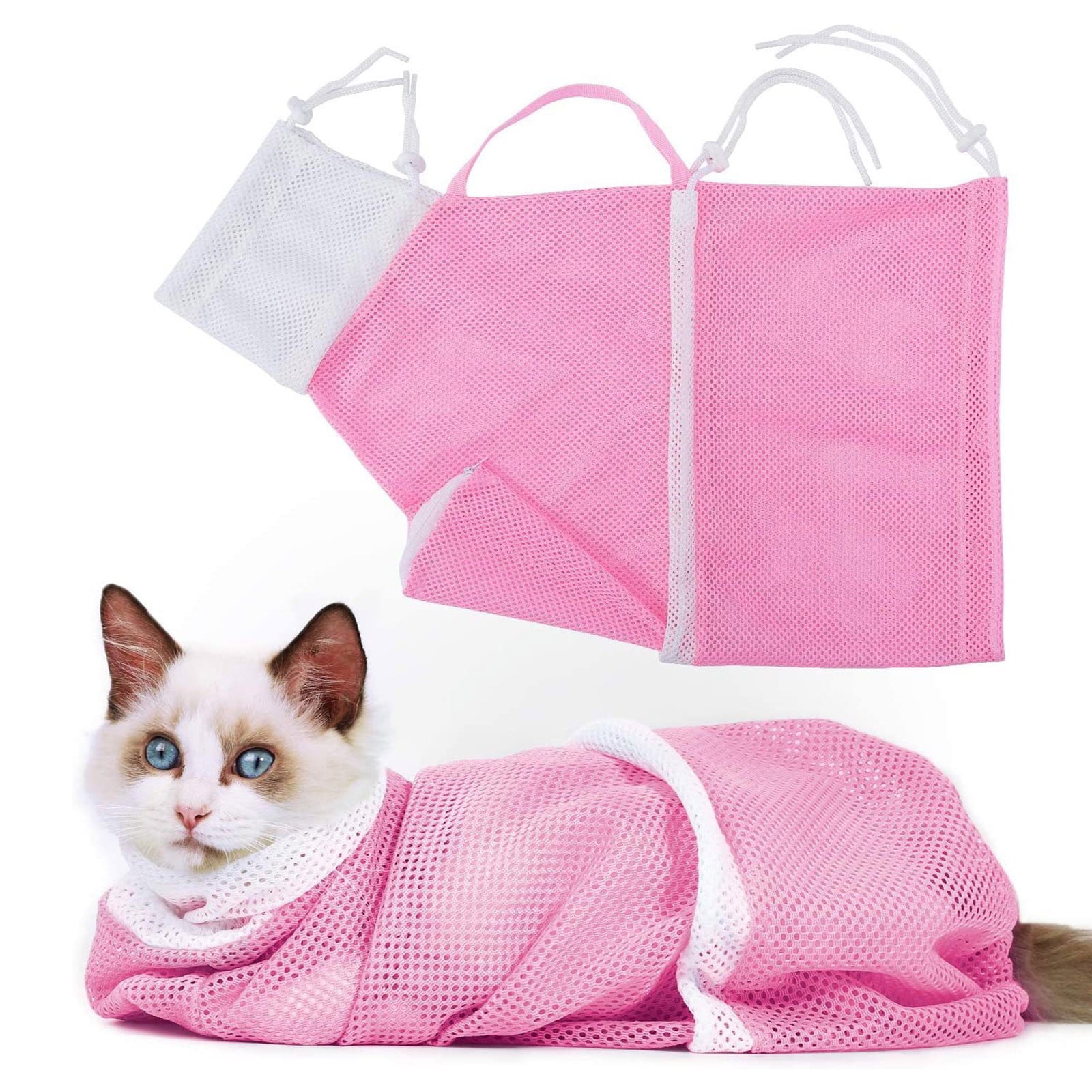 Adjustable Cat Bathing Bag – Breathable Mesh Grooming Bag with Scratch-Resistant Design, Safe ...