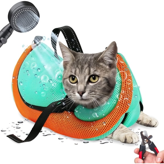 Adjustable Cat Bathing Bag Portable Restraint Bag For Grooming And Washing
