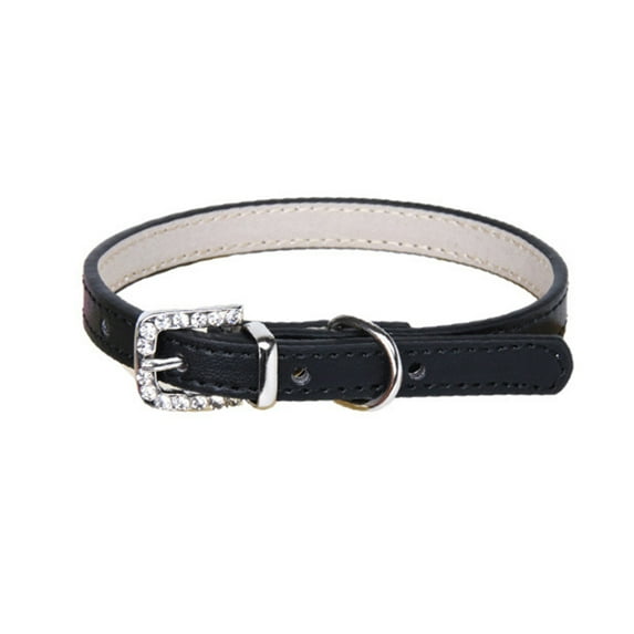 Adjustable Cat Collar - Solid Color Faux Leather Puppy Collar for Outdoor Adventures