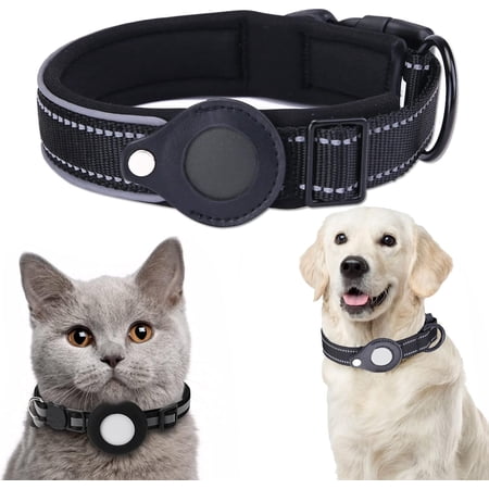 Adjustable Cat Collar for Apple Airtag, with Safety Buckle and Waterproof Airtag Holder, fit for Small Pets Cat Puppy Dog Collar