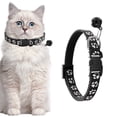 thumbnail image 1 of Adjustable Cat Collar with Paw Print Design, Safety Breakaway Clasp Soft Neckband, Reflective Strip for Pet Identification, 1 of 7