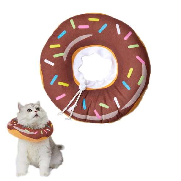 Adjustable Cat Cone Collar Soft, Cat Recovery Collar, Cone for Cat After Surgery, Cat Neck Cone, Elizabethan Collar for Cat and Kitten (Donut, S (Neck:5"-10"))