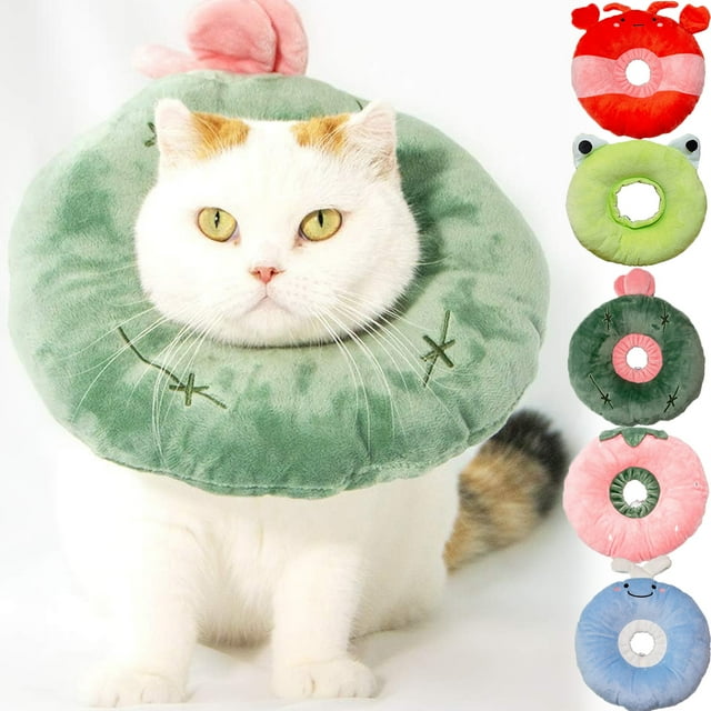 Adjustable Cat Cone Collar Soft Cat Recovery Collar Cute Cat Elizabethan Collars Pet Neck Cone