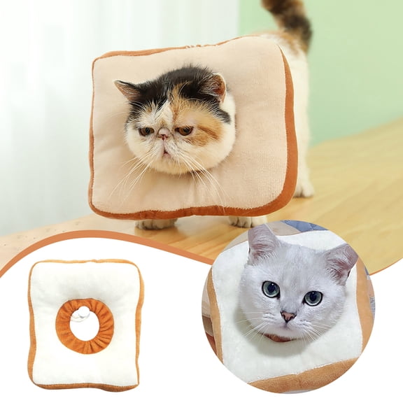 Adjustable Cat Cone Soft Cat Recovery Collar Kitten Cones After Surgery Neutering Toast Pet Neck Strap to Stop Licking Lightweight Comfortable Elizabethan Collar for Puppies Kitten Adult Cats