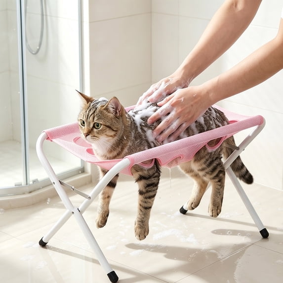 Adjustable Cat Grooming Supplies Pet Grooming Hammock, Dog Grooming Hammock Pet Dog Supplies, Foldable Cat Supplies for Nail Trimming & Bathing