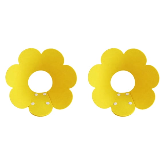 Adjustable Cat Recovery Collar Cute Flower Neck Cone After Surgery Set of 2 for Kitten Cats Anti Bite Lick Wound Healing Soft for Puppy Rabbits Sunflower for Dogs