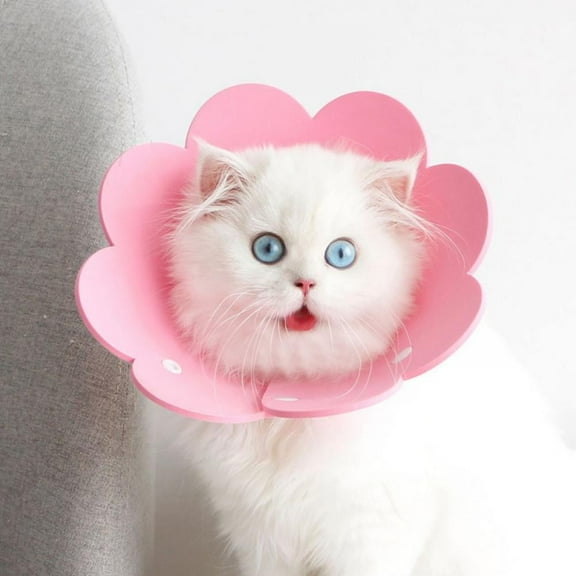 Adjustable Cat Recovery Collar Soft Cone for Cat’s Head Wound Healing Protective Cone After Surgery Sunflower Elizabethan Collars for Pets Kitten and Small Dogs