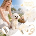 thumbnail image 1 of Adjustable Cats & Dogs Harness & Leash Set, Romantic Gradient Big Bow Lace Escape Proof Vest Harness For Kitten Puppy Outdoor Walking,M, 1 of 4