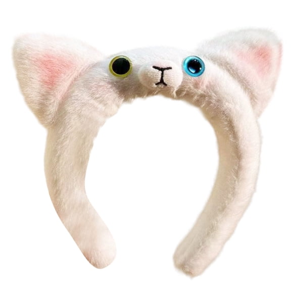 Adjustable Cats Ears Hairband Plush Hairhoop For Women Face Washing Photo Wear