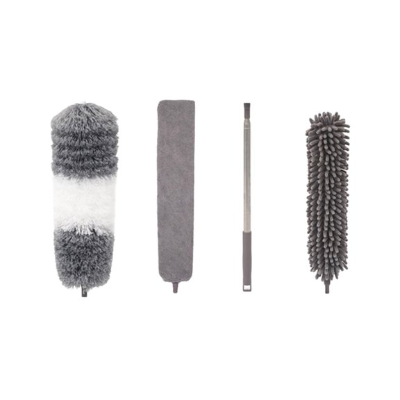 Adjustable Ceiling Dust Brush with Telescoping Rod Soft Microfiber Cleaning Brush Washable for Household Maintenance