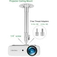 thumbnail image 1 of Adjustable Ceiling Projector Mount 14-24in Extendable 360° Rotation Silver, 1 of 8