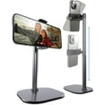 thumbnail image 1 of , Adjustable Cell Phone Stand for Desk, Phone Stand for Recording, iPhone Holder for Filming, Small Tripod for iPhone, Fits Samsung, Android Smartphones - Metallic Gray, 1 of 13