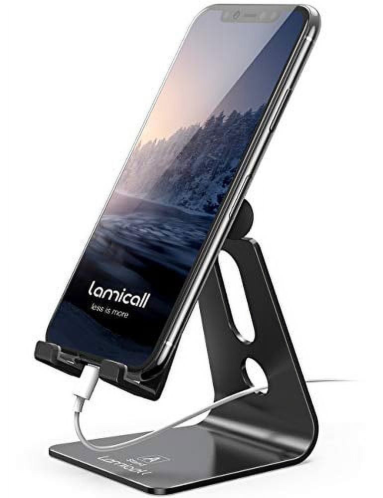 Lamicall Adjustable Cell Phone Stand, Desk Phone Holder, Cradle, Dock,  Compatible with Phone 12 Mini 11 Pro Xs Max XR X 8 7 6 Plus SE Charging,  Office