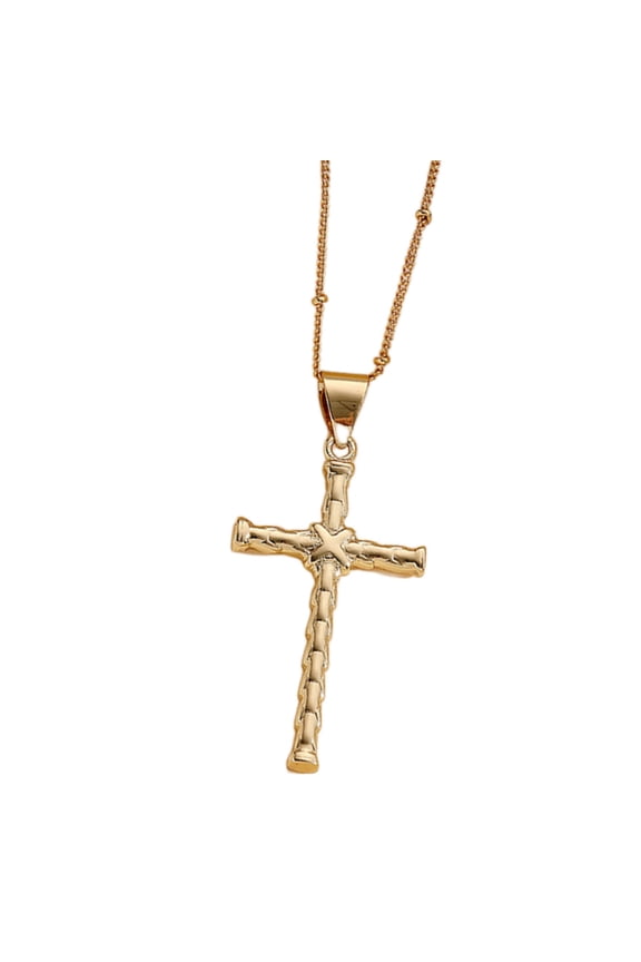Adjustable Chain Crosses Pendant Necklace Accessory for Men and Women Copper Versatile Fashion Accessory