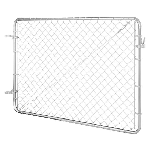 Adjustable Chain Link Fence Gate,72" x 48" Galvanized Steel,Fits 2.2-6 ft Wide Openings,Rust-Resistant Farm&Garden Fencing Panel,Posts Sold Separately