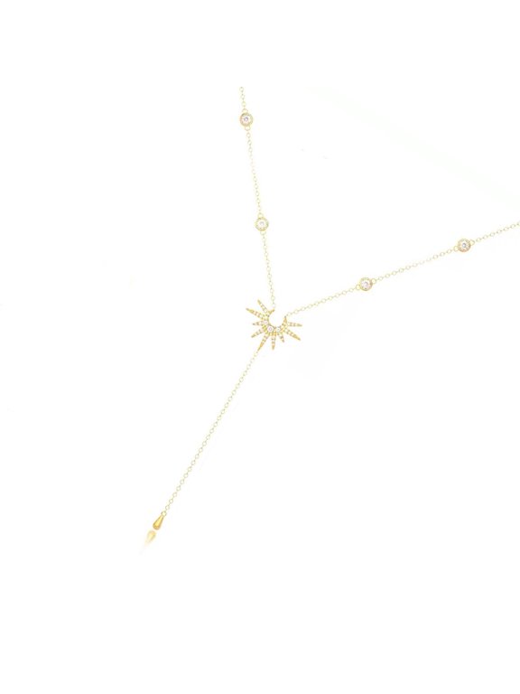 Adjustable Chain Necklace Bead Chain Necklace Sun Pendant Necklace Tassels Necklace Alloy Texture for Daily and Party