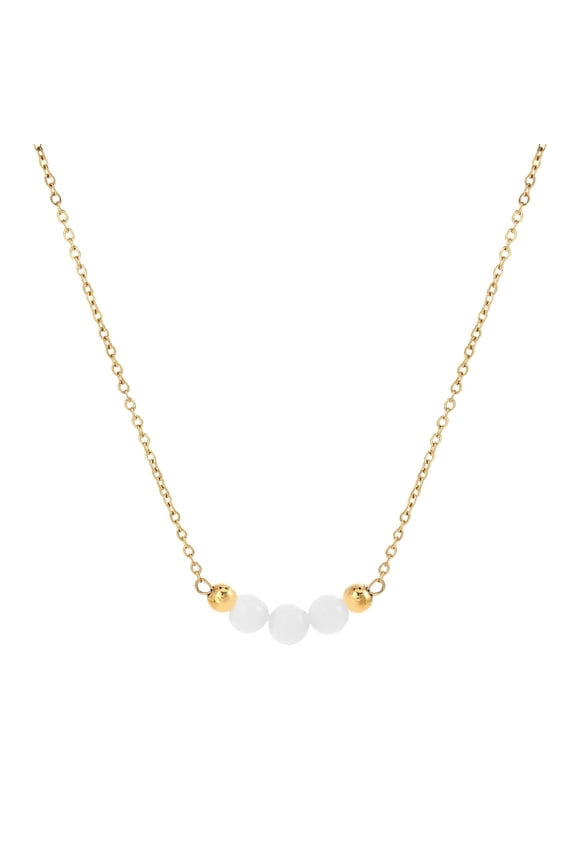 Adjustable Chain Necklace with Genuine Stone Fashionable Neck Jewelry Beads Necklace for Women Seeking Individuality